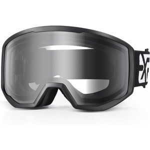 Women OTG Black Frame Clear Anti Fog UV Protection Snowboard Goggles